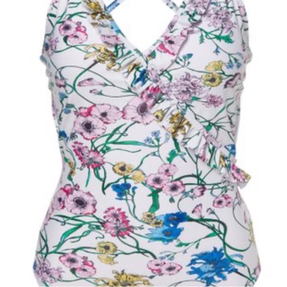 Juicy Couture Black Label Pink Floral One Piece Large - Picture 2 of 6